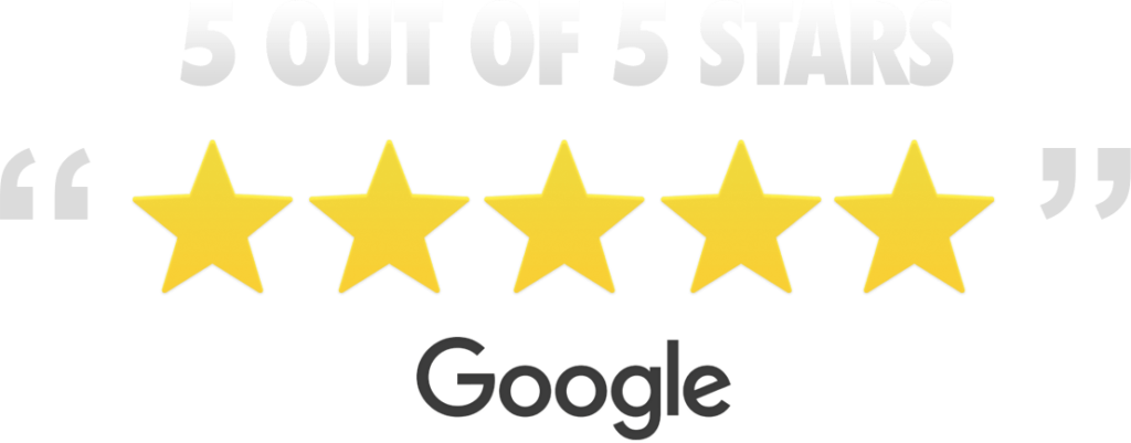 5 out of 5 stars Google reviews badge