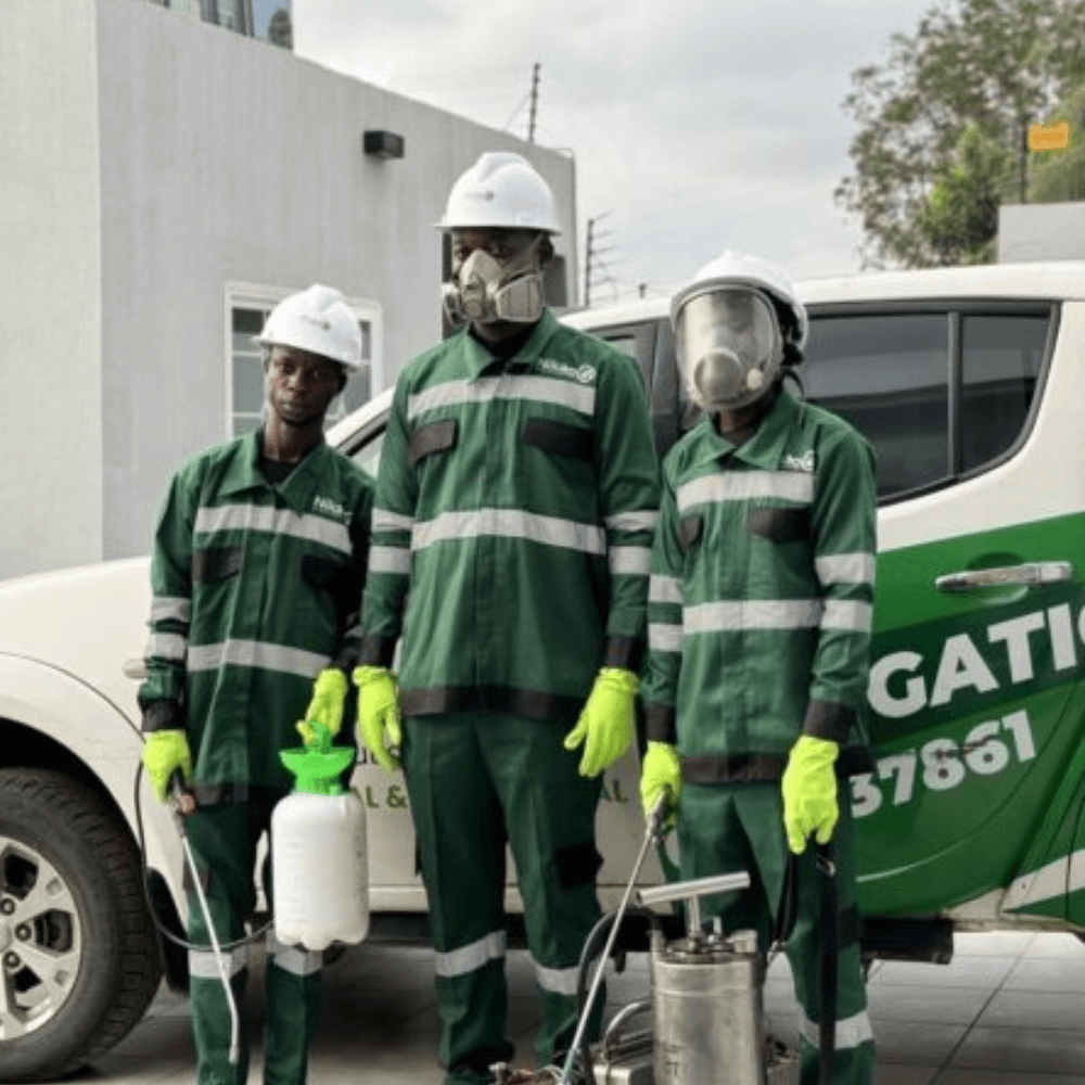 Nikao technicians with their service vehicle